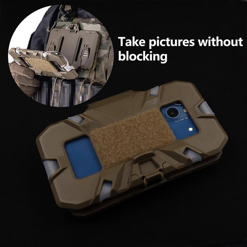 LThyzszb Tactical Plate Carrier Phone Mount Vest Phone Holder, Universal Phone Chest Mount for Screen Size 4.7"-6.7" - Image 3